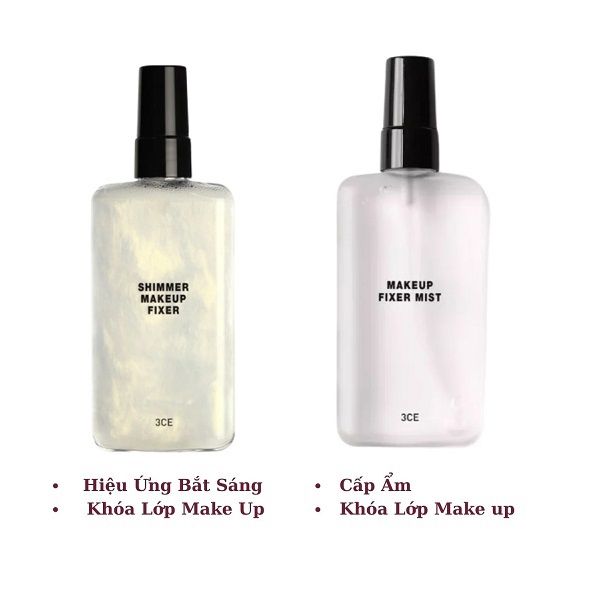 Xịt Setting 3CE Makeup Fixer Mist shimer 100ml