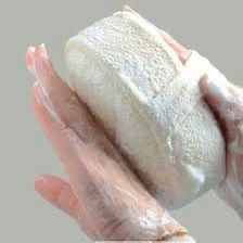 Bông tắm cơ mướp tự nhiên không tẩy trắng loại dày tạo bọt tốt