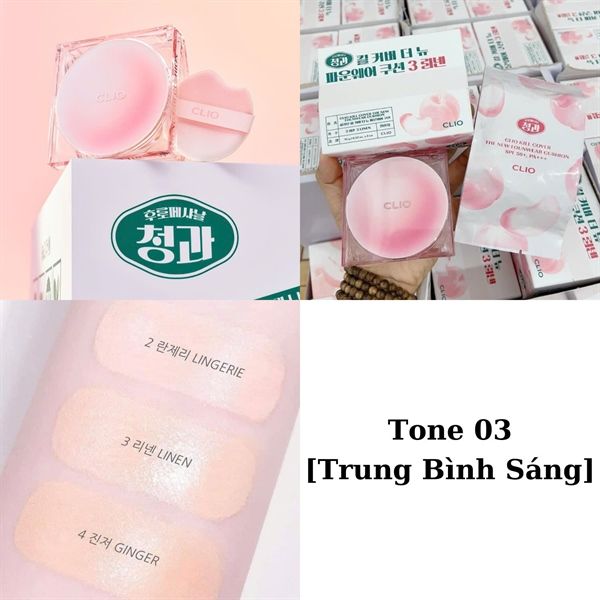 Phấn nước Clio kill cover the new founwear cushion #3 linen