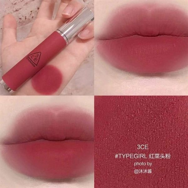 Son kem lì 3ce hazy lip clay #type girl-hồng lạnh