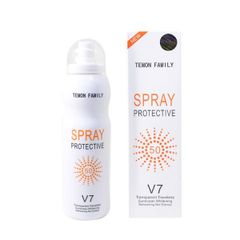 xịt chống nắng Hàn Quốc Sun Screen V7 lên tone trắng da không bết dính