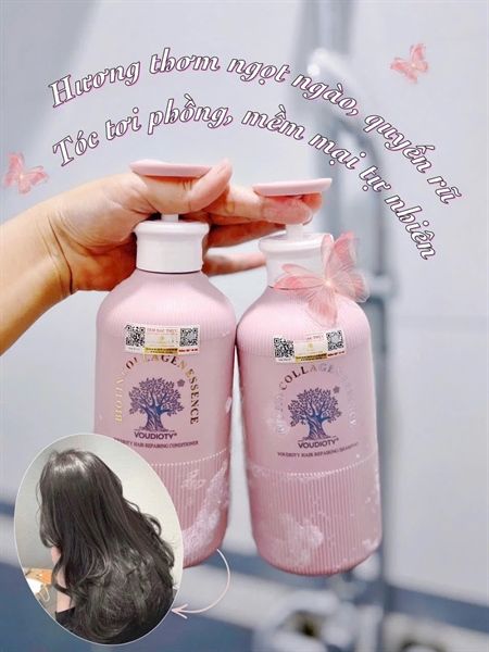 Bộ Dầu Gội Xả Ngăn Rụng Tóc Phục Hồi Cho Tóc nấm Voudioty Biotin Collagen essence