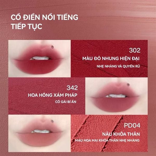 Son Kem Lì INTO YOU Shero Super Matte Lip & Cheek Mud 342