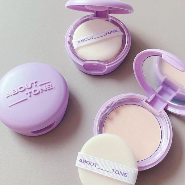 Phấn phủ thuần chay About Tone air fit powder pact #tím-02