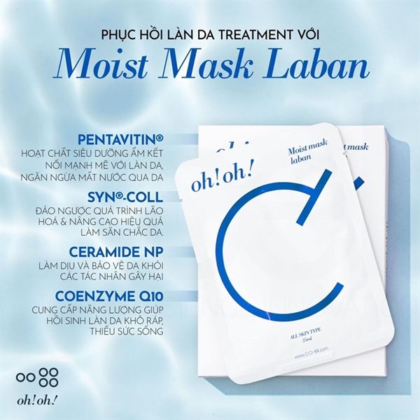 Mặt Nạ Ceramide Phục Hồi Da oh!oh! Moist mask