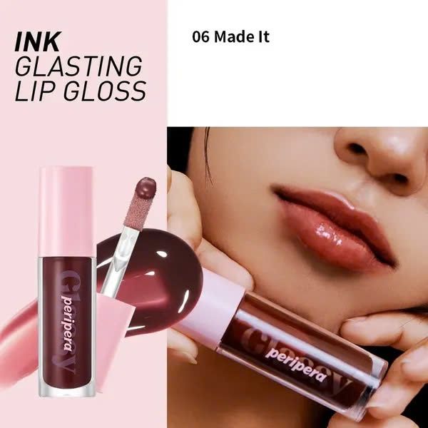 Son Tint Bóng Peripera Bóng Nhẹ Ink Glasting Lip Gloss 4.5ml #06 made it