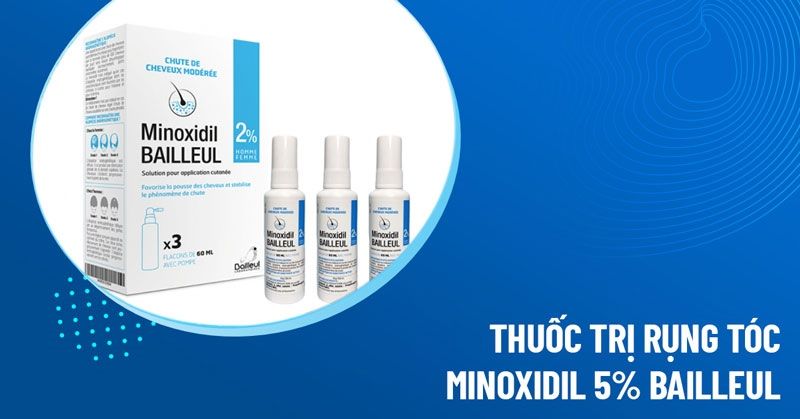 Dung dịch xịt tóc Minoxidil 2% Bailleul điều trị rụng tóc , hói (60ml)