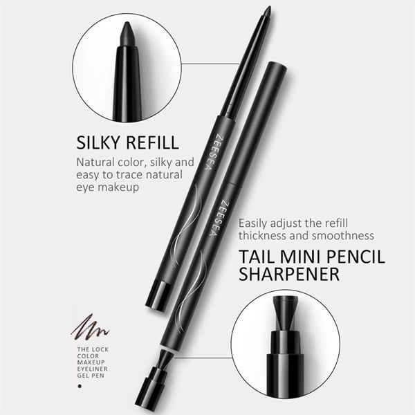 Chì kẻ mắt trang điểm ZEESEA chống thấm nước không bị nhòe kèm gọt #nâu