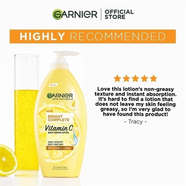Sữa Dưỡng Thể Trắng Da Garnier bright Complete Vitamin C Body Serum Lotion 400ml