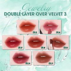 Black rouge double layer over velvet 3 jewel glow tint