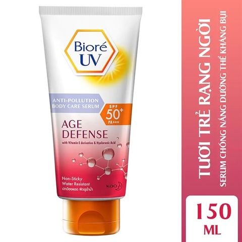 Dưỡng thể chống nắng Bioré UV body care serum spf50+pa+++ 150ml #age defense