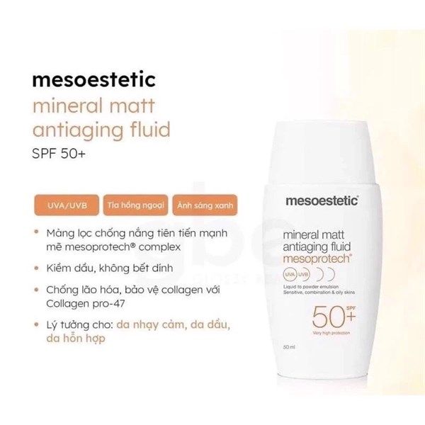 Kem Chống Nắng Mesoestetic Mesoprotech Mineral Matt SPF50 50ml