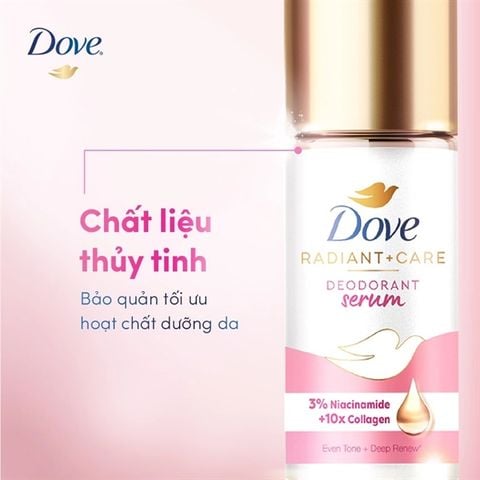 lăn khử Mùi Dove 3%niacinamide,collagen Giúp Da Sáng Mịn Đều Màu 40ml