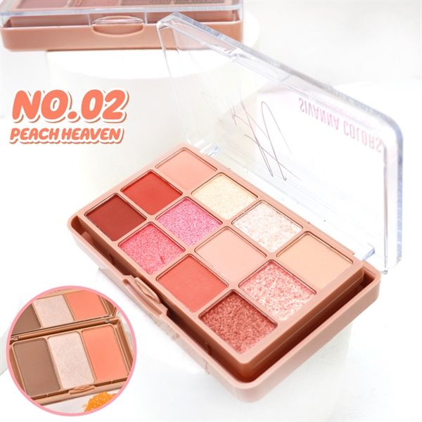 phấn mắt má Sivanna soft blurring 12/3 color double eye pallette