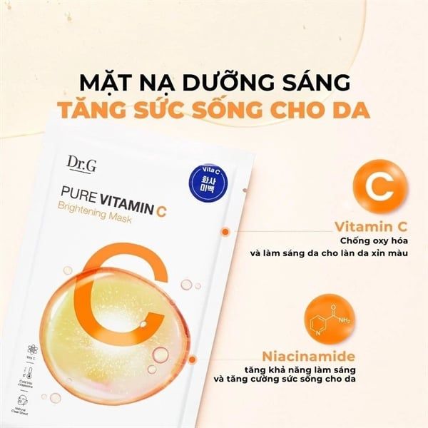 Mặt nạ giấy Dr.G Pure Vitamin C trắng da Mask 23g