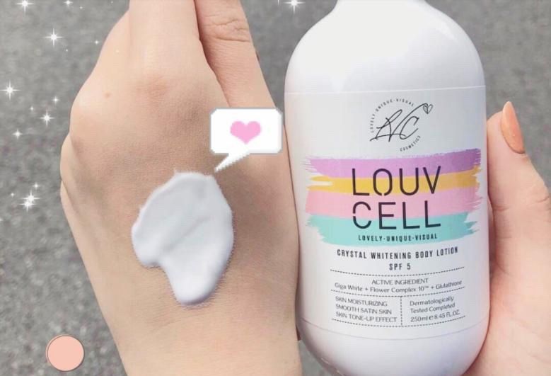 dưỡng thể trắng da LOUV CELL hương ngọt ngào , dịu nhẹ , thẩm thấu nhanh , kh bết dính 250ml