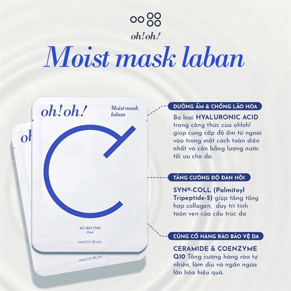 Mặt Nạ Ceramide Phục Hồi Da oh!oh! Moist mask