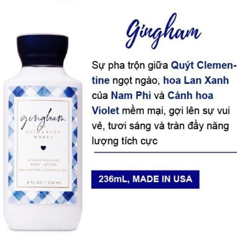 dưỡng thể Bath & Body Works gingham mềm mịn và tươi mát