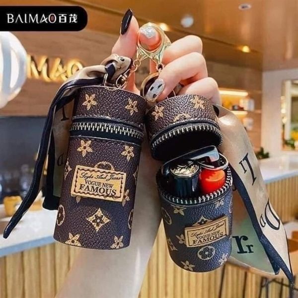 móc khoá túi xách lv đựng son