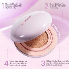 Phấn Nước Chống Nắng Nâng Tone Espoir Dewlike Jello Tone Up Cushion #nudie peach