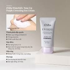 Kem chống nắng nâng tone D’alba UV essence waterfull+ tone-up purple