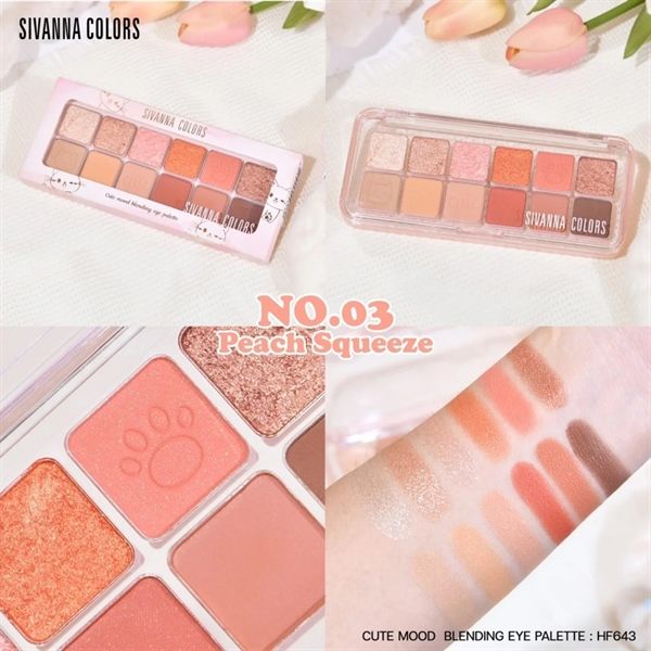 Bảng phấn mắt 12ô Sivanna colors cute mood blending eye palette #03