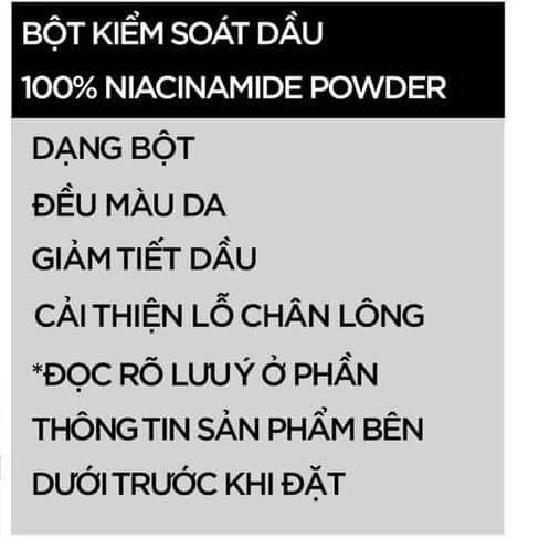 Bột niacinimide 100g 1 gói nội địa trung đa công năng mix body , ttbc