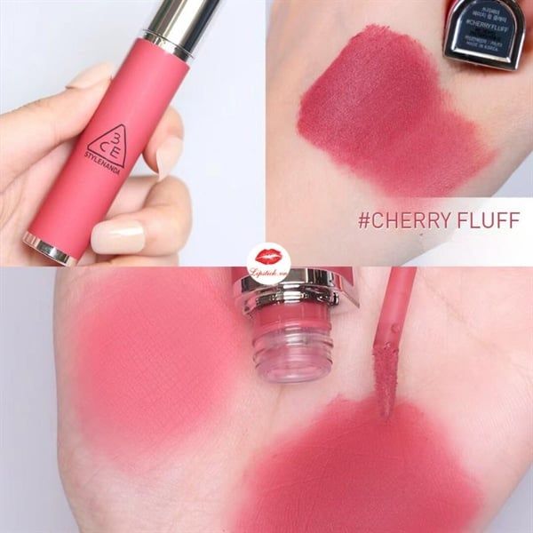 Son Kem 3CE Hazy Lip Clay #Cherry Fluff Hồng Anh Đào
