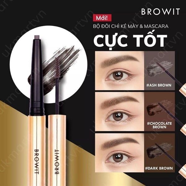 Chì Kẻ Mày Và Mascara Mày 2 Trong 1 Browit Ultra Fine Duo Eyebrow Pencil & Mascara