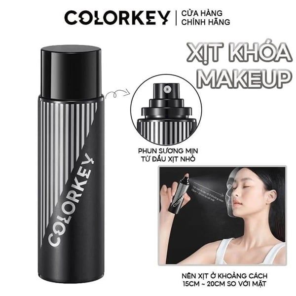 Xịt Khoá Makeup Colorkey Nam Châm Đen Lâu Trôi, Bền Màu 100ml