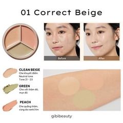 Bảng Triệt Sắc 3 ô The Saem Cover Perfection Triple Pot Concealer #01