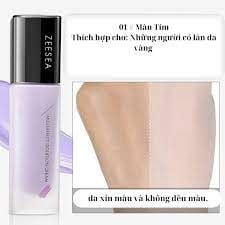 Kem Lót Trang Điểm Kiềm Dầu, Nâng Tông Zeesea Multi-Effect Makeup Primer A01-Màu tím