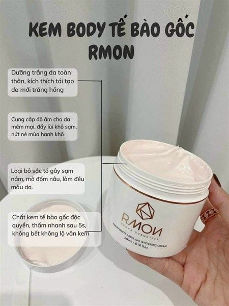 Kem Dưỡng Trắng Da cao cấp Body Rmon White Label Dia Whitening Cream 200ml