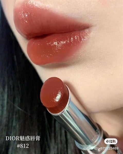 SON DIOR ADDICT HYDRATING SHINE LIPSTICK #812-đỏ đất minisize 1,6g full box