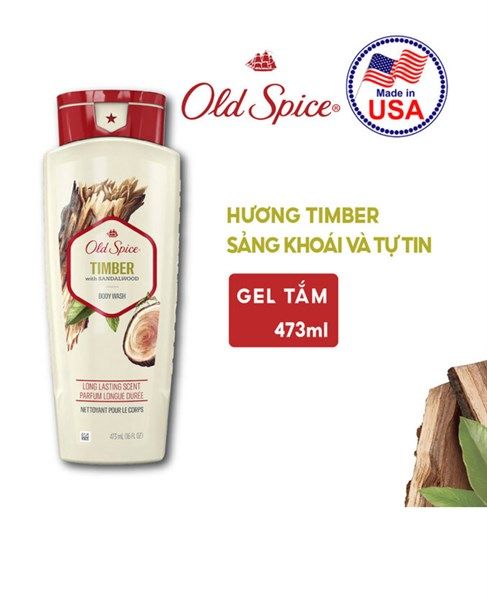 Sữa Tắm Old Spice Hương Timber Sảng Khoái Và Tự Tin 473ml [nam]