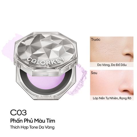 Phấn phủ bột Colorkey lasting naturally C03 tím