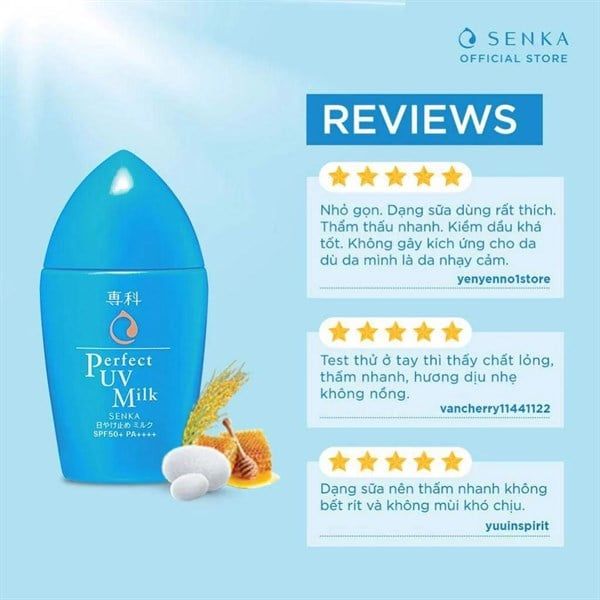 Sữa Chống Nắng Senka Dưỡng Ẩm Da SPF50/PA++++ 40ml