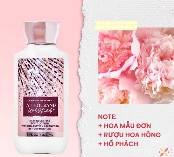 dưỡng thể Bath & Body Works a thousand whishes mềm mịn và ngọt ngào