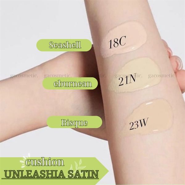 Phấn Nước siêu lì Unleashia Satin Wear Healthy-Green Cushion SPF30/PA++