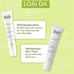 Kem Dưỡng SVR SEBIACLEAR Mat+Pores Kiềm Dầu, Se Khít Lỗ Chân Lông 40ml (Mới)