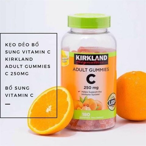 Kẹo dẻo bổ sung Vitamin C Kirkland Adult Gummies C 250mg của Mỹ