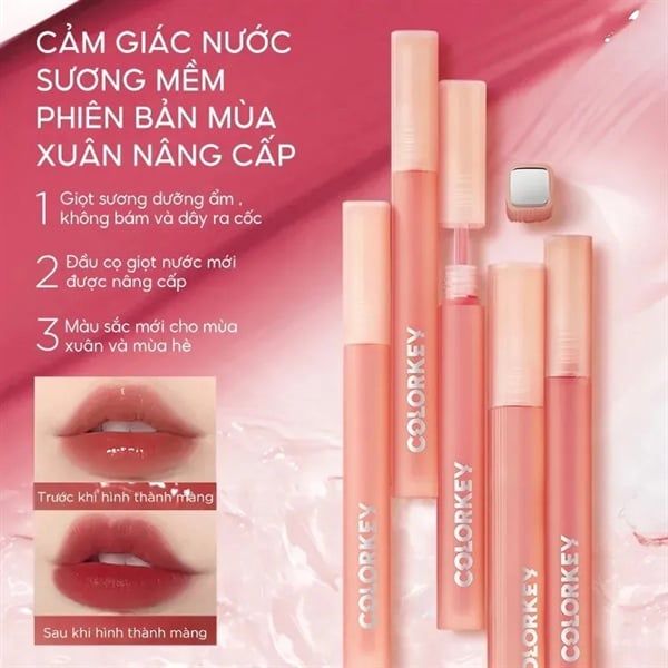 Son Kem Lì Colorkey soft Matte water tint #O308-Đỏ Cam Đất
