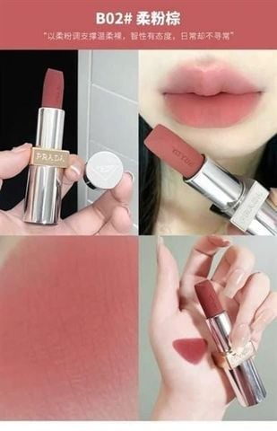 (mini) Son thỏi Prada Monochrome Hyper Matte #B02Quartz -Hồng đất
