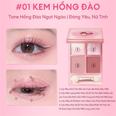 Bảng Phấn Mắt 4 Màu COLORKEY ice cream #01 hồng đào