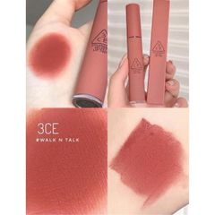 Son Kem Lì 3CE Velvet Lip Tint #walk n talk nâu hồng đất