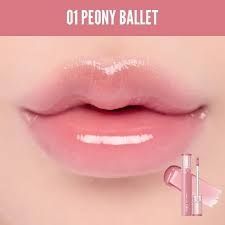 Son Bóng Romand Glasting color gloss #01 peony ballet hồng baby