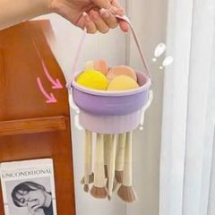 Giỏ Giặt Cọ, Mút Trang Điểm Kèm Giá Phơi