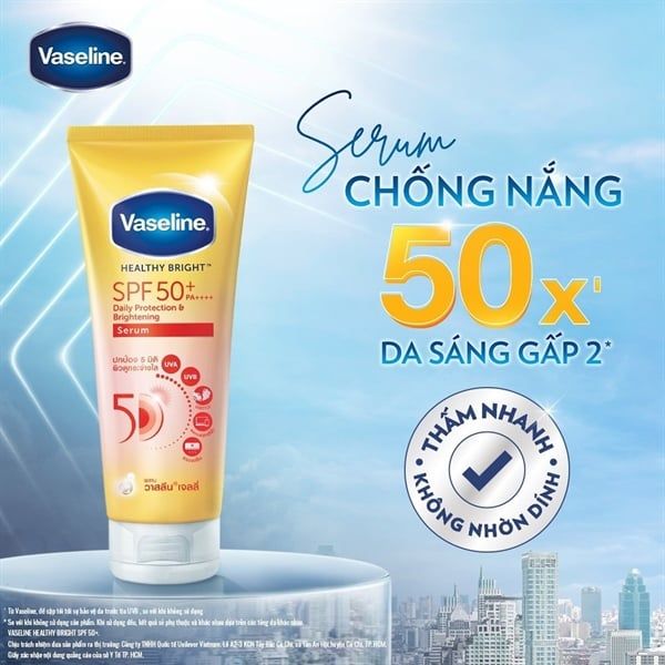 Dưỡng Thể Chống Nắng & Dưỡng Sáng Da Toàn Thân Vaseline Healthy Bright mẫu mới 50X 320ml