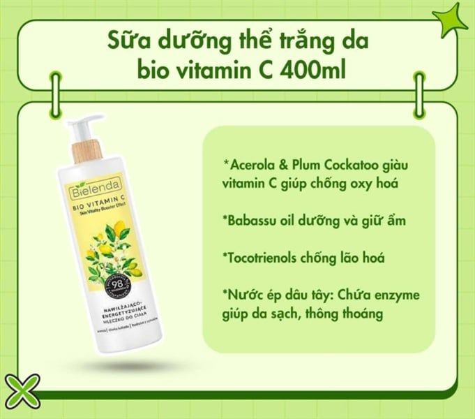 Sữa Dưỡng Thể Hỗ Trợ Trắng Da Bielenda Bio Vitamin C Moisturizing And Toning Body Milk