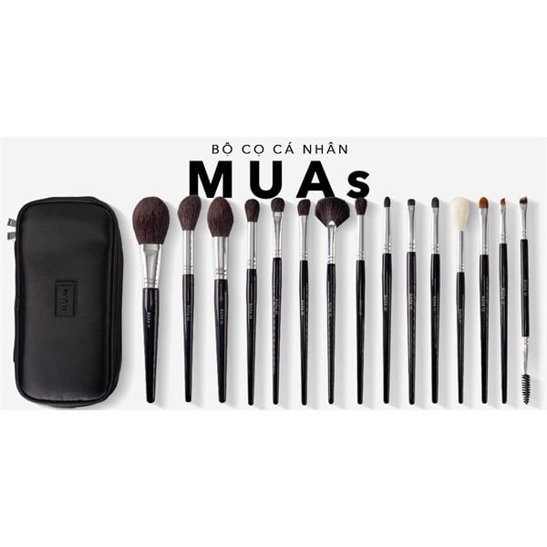 Bộ Cọ Trang Điểm cá nhân cao cấp mềm MUAs Accessories 15Cây thân gỗ